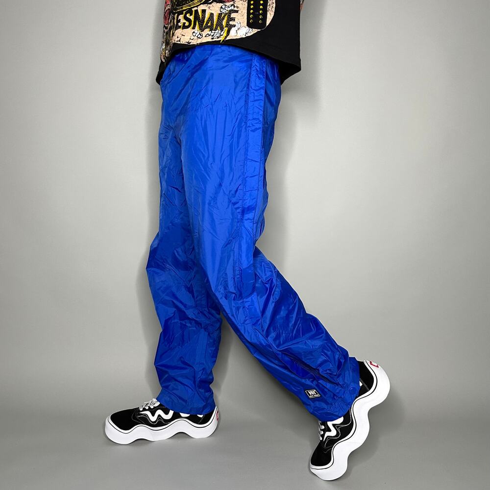 Vintage Y2K Helly Hansen Ski Pants Mens S Royal Blue Nylon has Ankle Zippers